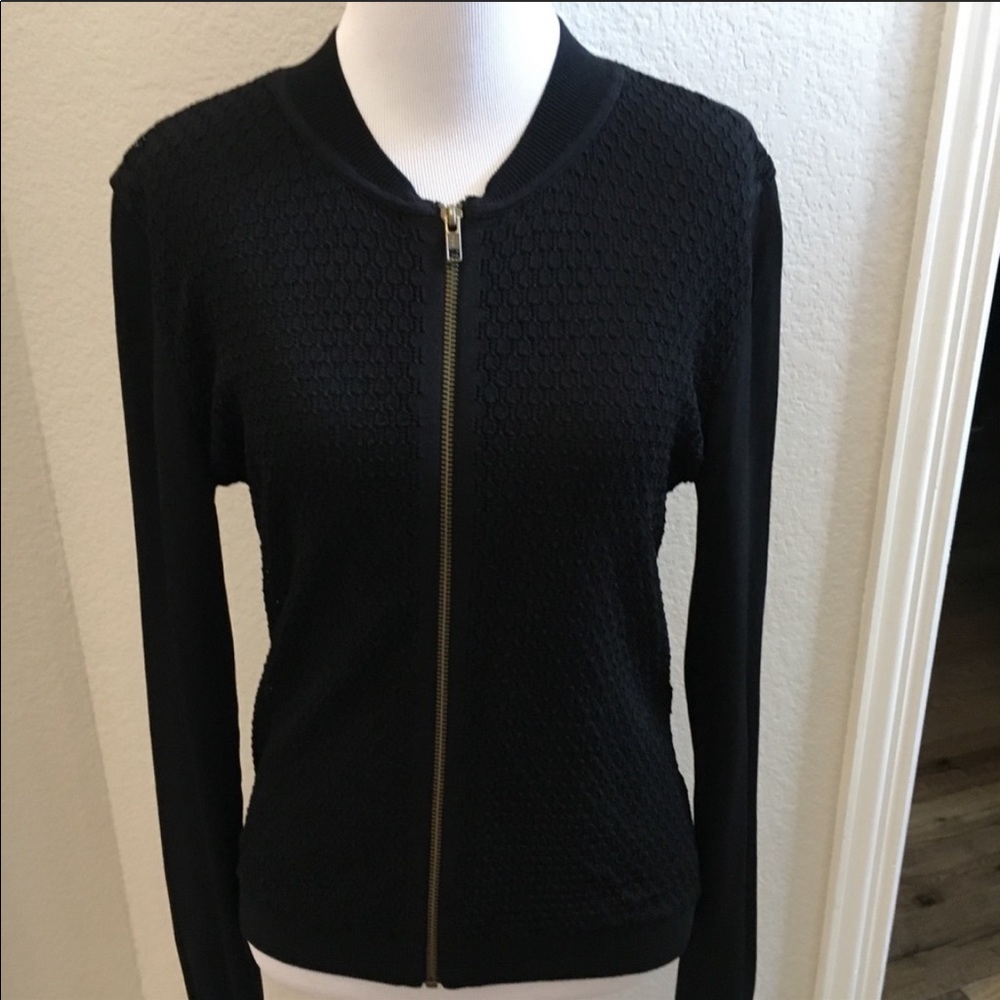 CAbi bomber black sweater -Size S - Picture 5 of 11